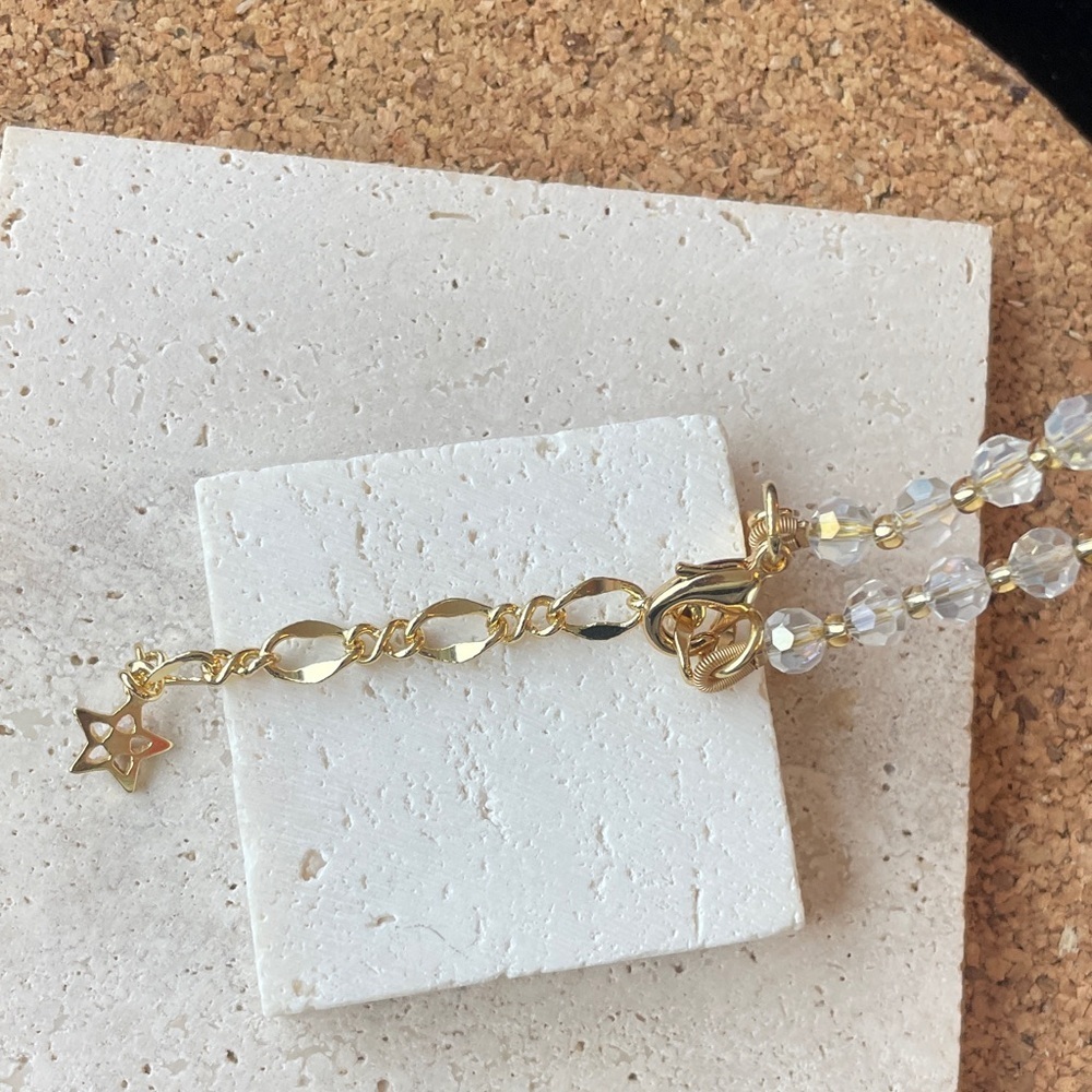 Kirks Folly Clover Necklace Crystal Gold Lucky Charm Statement Jewelry - Picture 3 of 4